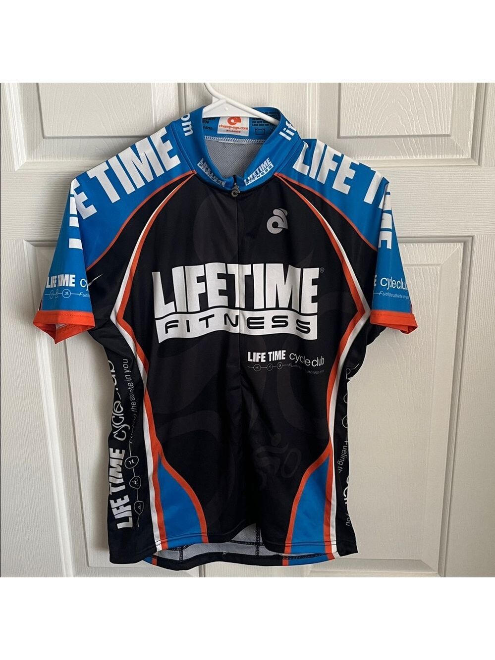 Lifetime Fitness Blue and Black Cycling Jersey